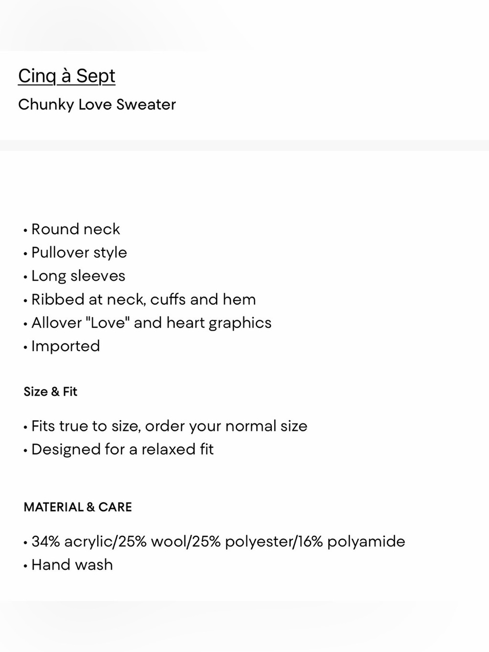 Cinq a Sept Chunky Love Sweater - Picture 5 of 5